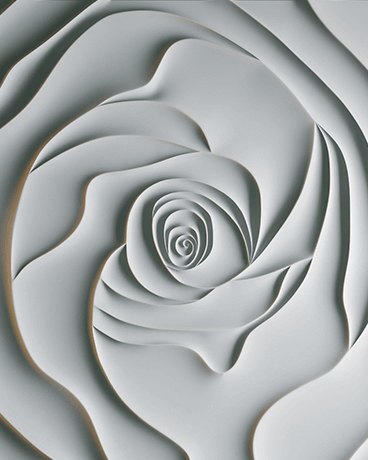 Bas-relief ROSE, module en plâtre, motif floral