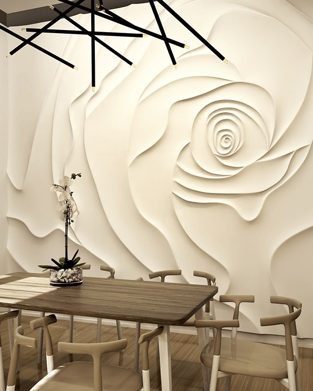 Bas-relief ROSE posé en situation