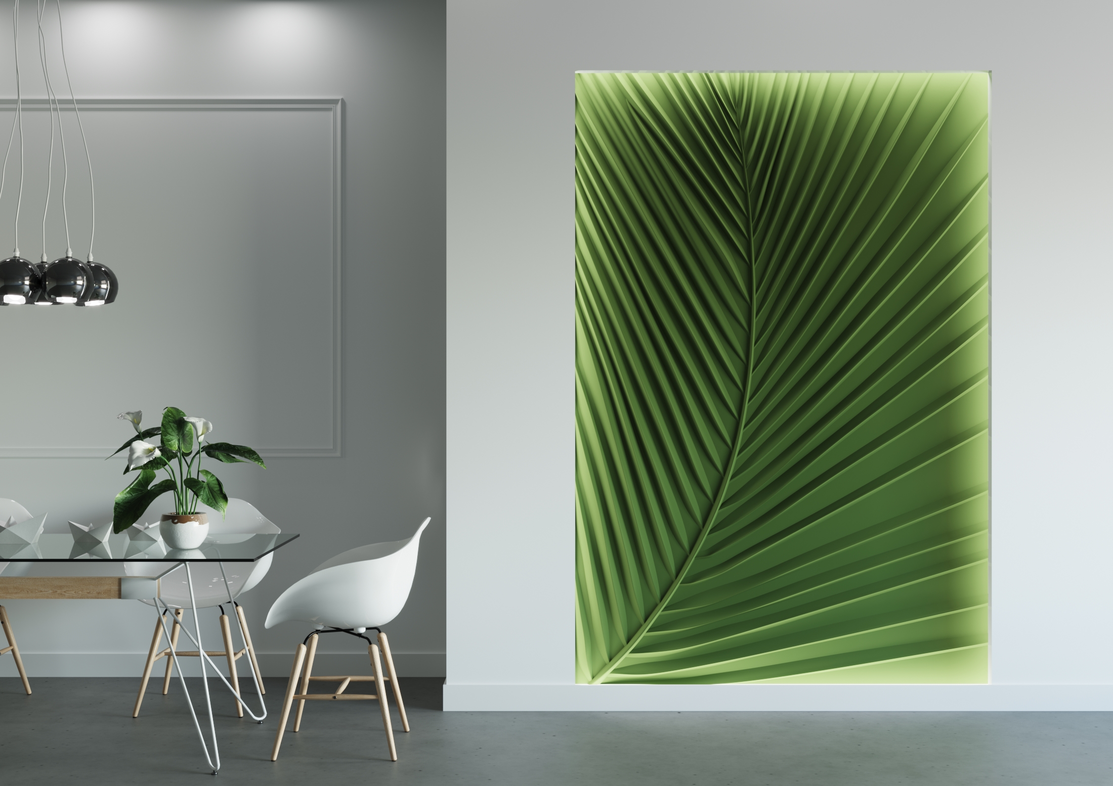 Bas-relief LEAF posé en situation