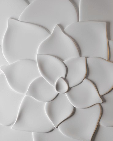 Bas-relief FLORA, module en plâtre, motif floral
