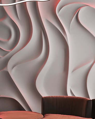 Bas-relief VELVET, module en plâtre, motif abstrait