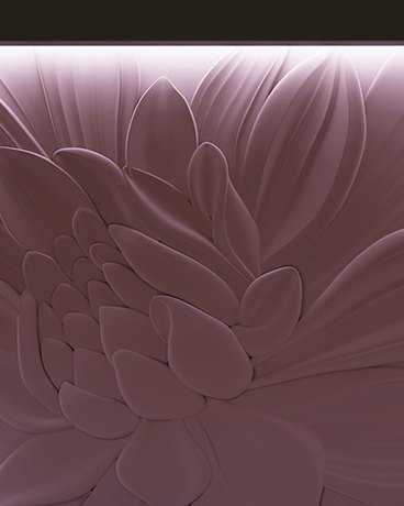 Bas-relief LOTUS, module en plâtre, motif floral
