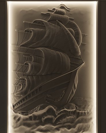 Bas-relief SAIL, module en plâtre