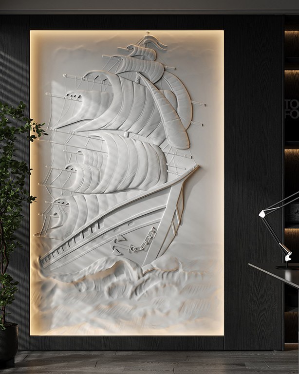 Bas-relief SAIL posé en situation