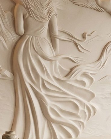 Bas-relief Sorrow, module en plâtre