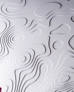 Bas-relief ALIEN, module en plâtre, motif abstrait