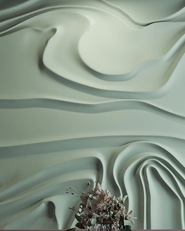 Bas-relief RAYON, module en plâtre, motif abstrait