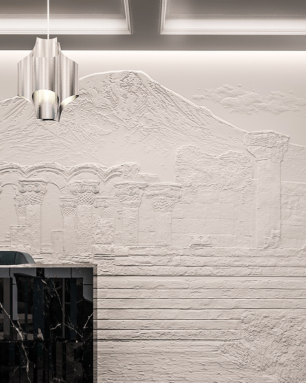 Bas-relief ZVARTNOTS posé en situation
