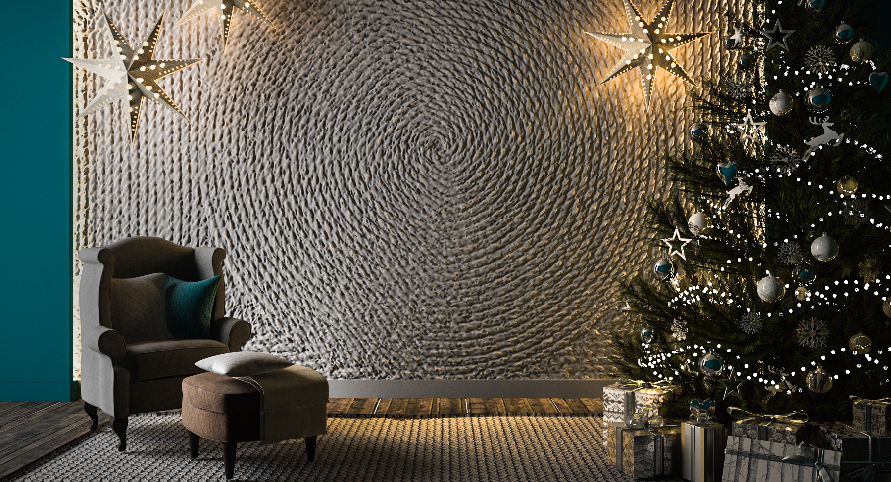 Bas-relief SPIRAL posé en situation