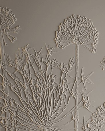 Bas-relief DANDELIONS, module en plâtre, motif floral