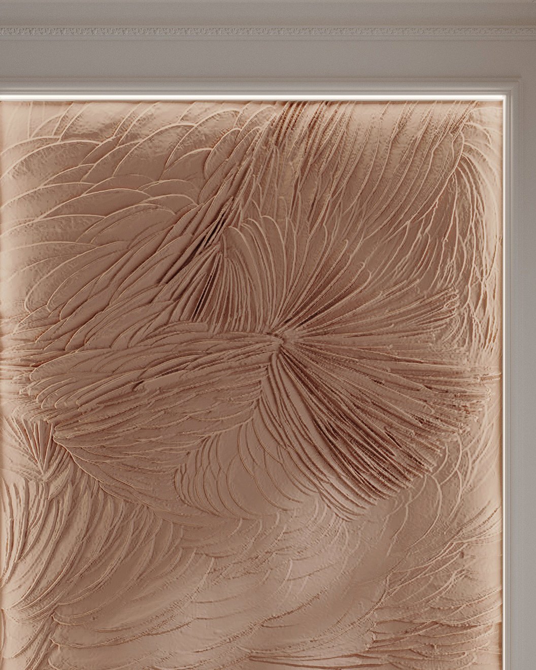 Bas-relief COLIBRI, module en plâtre, motif floral