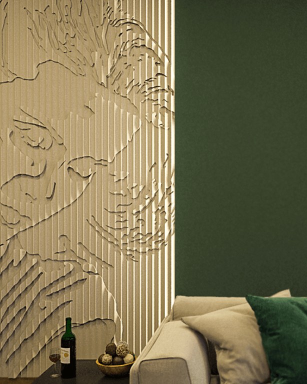 Bas-relief PORTRAIT posé en situation