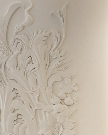 Bas-relief CROCUS, module en plâtre, motif floral