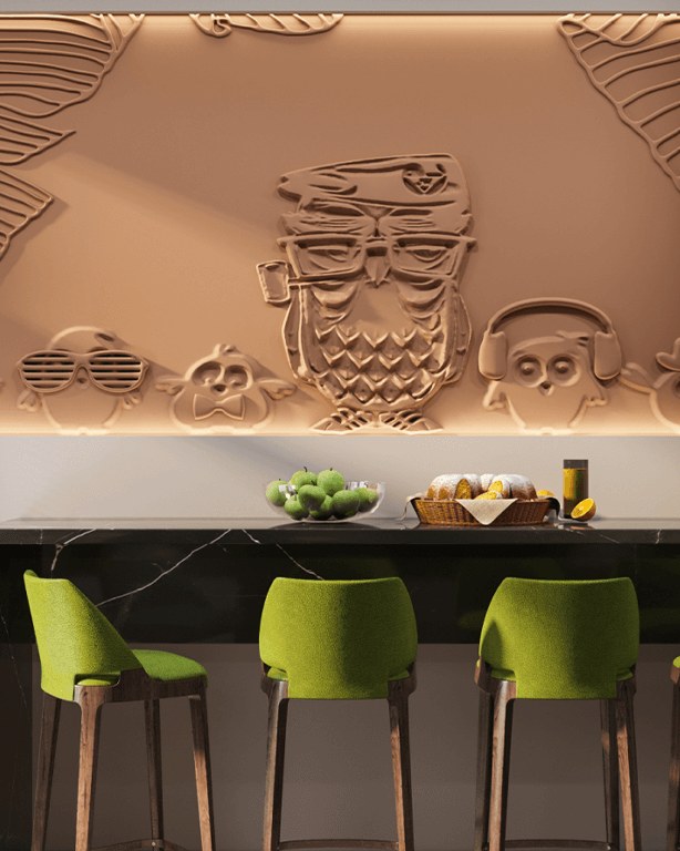 Bas-relief OWLS posé en situation