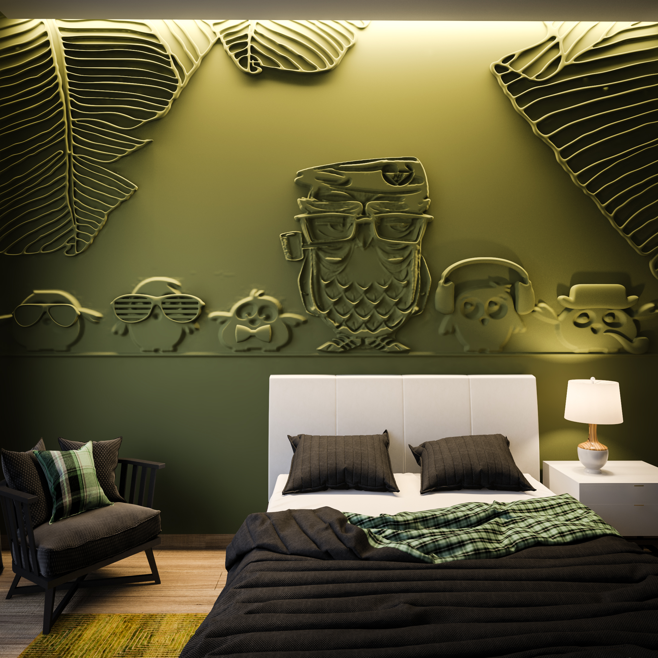 Bas-relief OWLS posé en situation