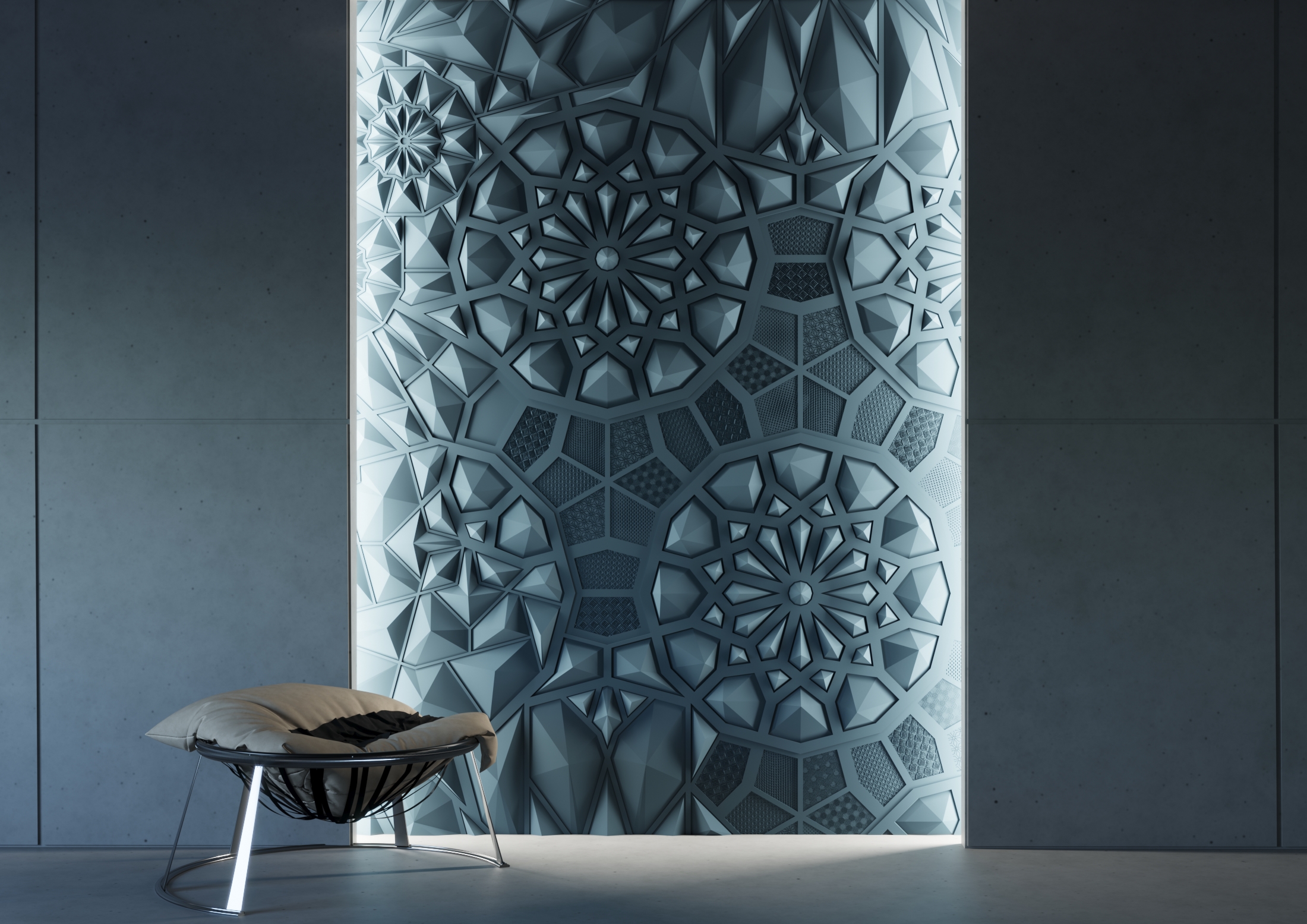 Bas-relief DIAMOND, module en plâtre, motif de conception
