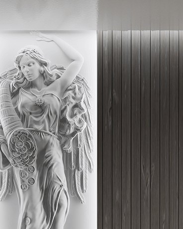 Bas-relief FORTUNA, module en plâtre, motif mythologique
