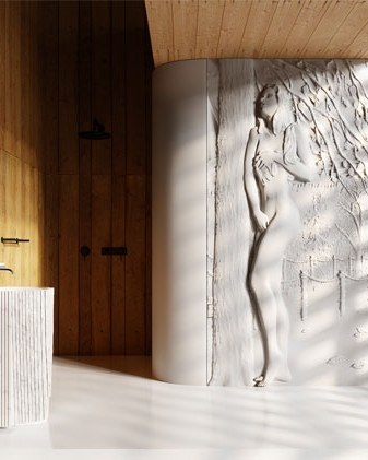 Bas-relief FORTUNA posé en situation
