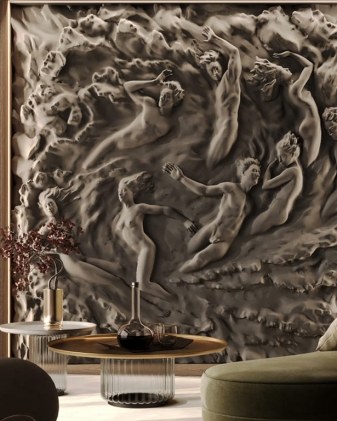 Bas-relief HYGEIA posé en situation