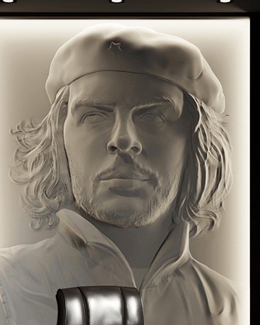 Bas-relief CHE GUEVARA, module en plâtre, figure humaine