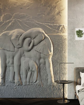 Bas-relief DILEMMA posé en situation