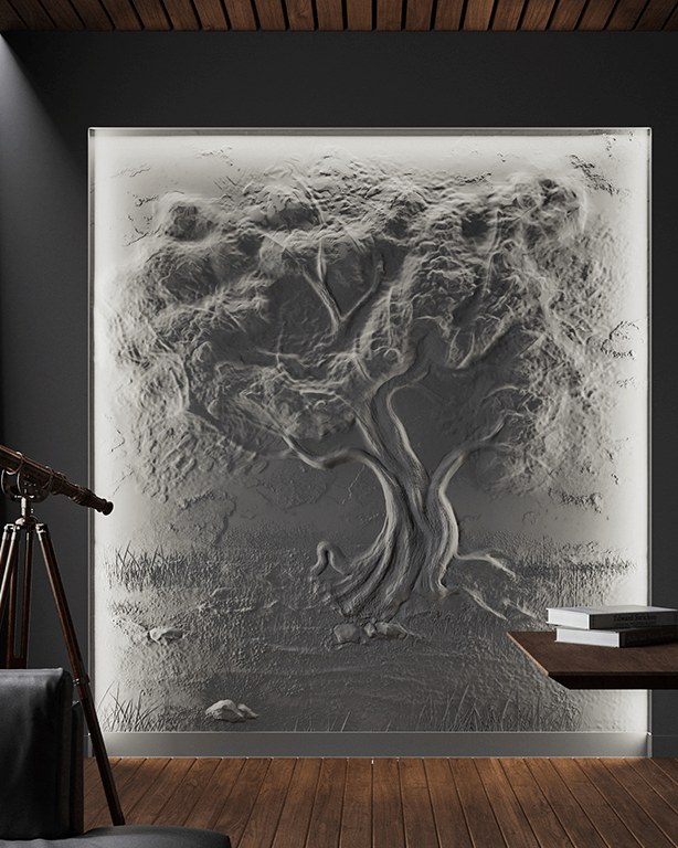 Bas-relief LA VIE posé en situation
