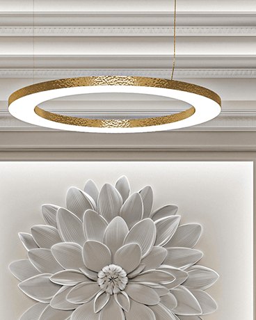 Bas-relief SCENT OF NATURE, module en plâtre, motif floral