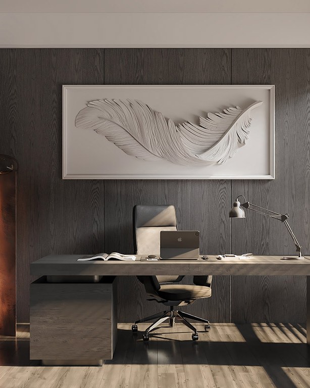 Bas-relief FEATHER posé en situation