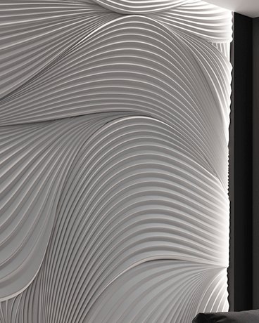 Bas-relief SILK, module en plâtre, motif abstrait