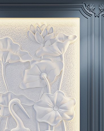 Bas-relief STORK, module en plâtre, motif floral