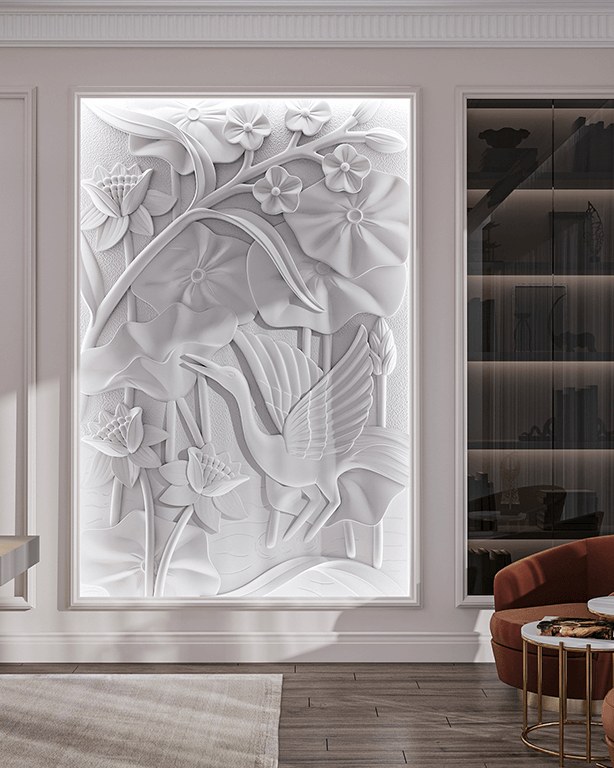 Bas-relief ORCHIDS posé en situation
