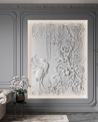 Bas-relief ORCHIDS posé en situation