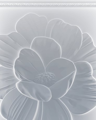 Bas-relief PEONY, module en plâtre, motif floral