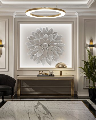 Bas-relief PEONY posé en situation