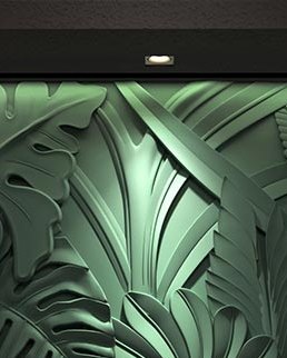 Bas-relief GREENS, module en plâtre, motif floral