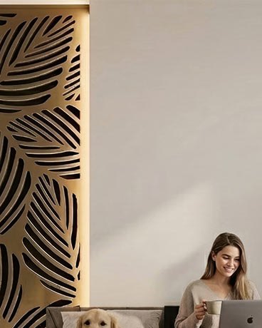 Bas-relief LORE, module en plâtre, motif floral