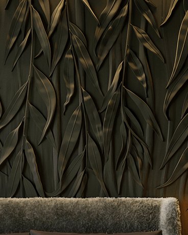 Bas-relief WILLOW, module en plâtre, motif floral