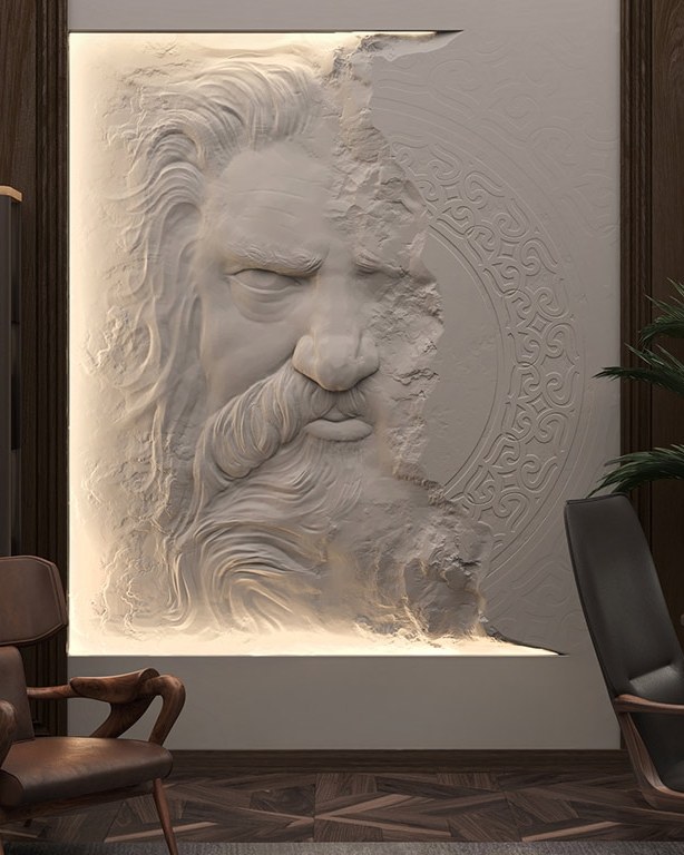 Bas-relief STONEMAN posé en situation