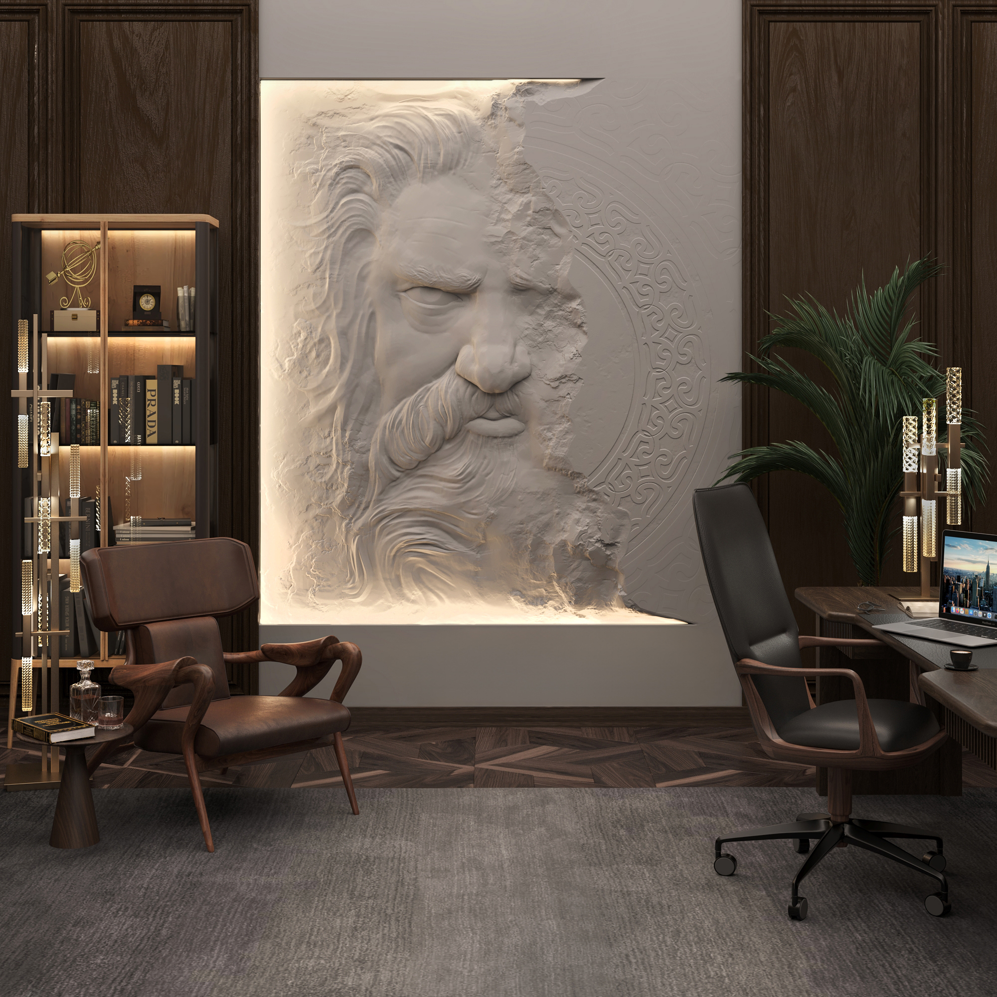 Bas-relief STONEMAN posé en situation