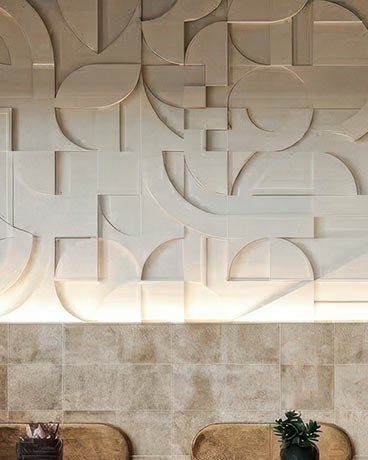 Bas-relief MIND GAME, module en plâtre, motif de conception