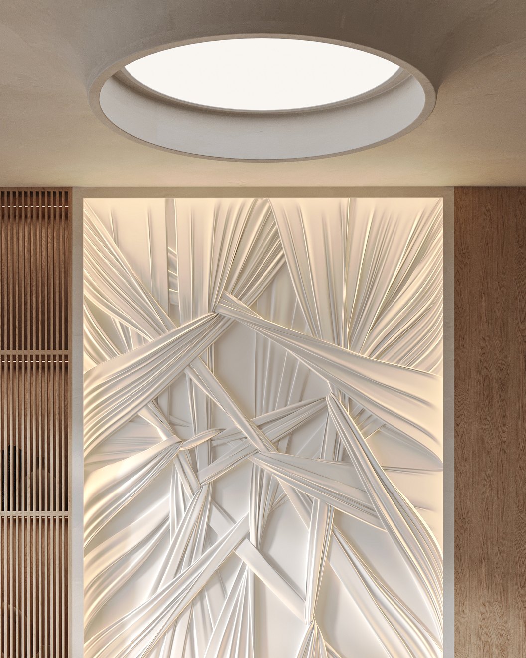 Bas-relief INFINITY, module en plâtre, motif de conception