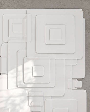 Bas-relief BOXES, module en plâtre, motif de conception