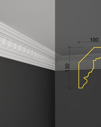 Moulure de plafond K-01 posé en situation