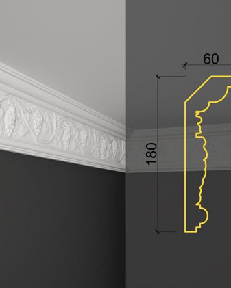 Moulure de plafond K-02 posé en situation