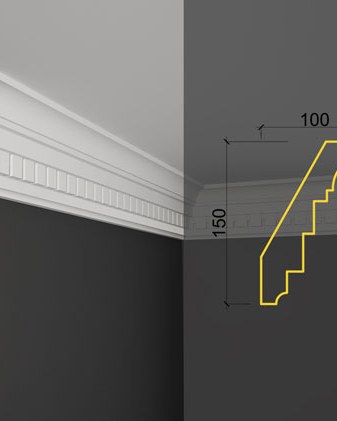 Moulure de plafond K-03 posé en situation
