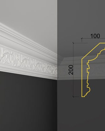Moulure de plafond K-04 posé en situation