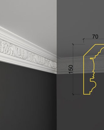 Moulure de plafond K-06 posé en situation
