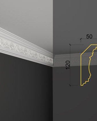 Moulure de plafond K-06 posé en situation