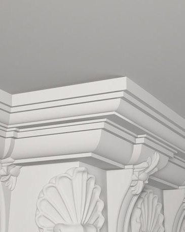 Moulure de plafond K-07, module en plâtre
