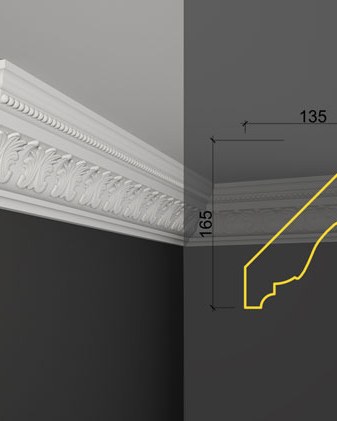Moulure de plafond K-10 posé en situation